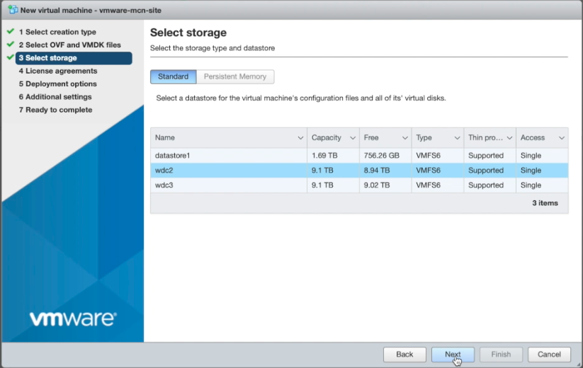 Figure: Select VM Storage
