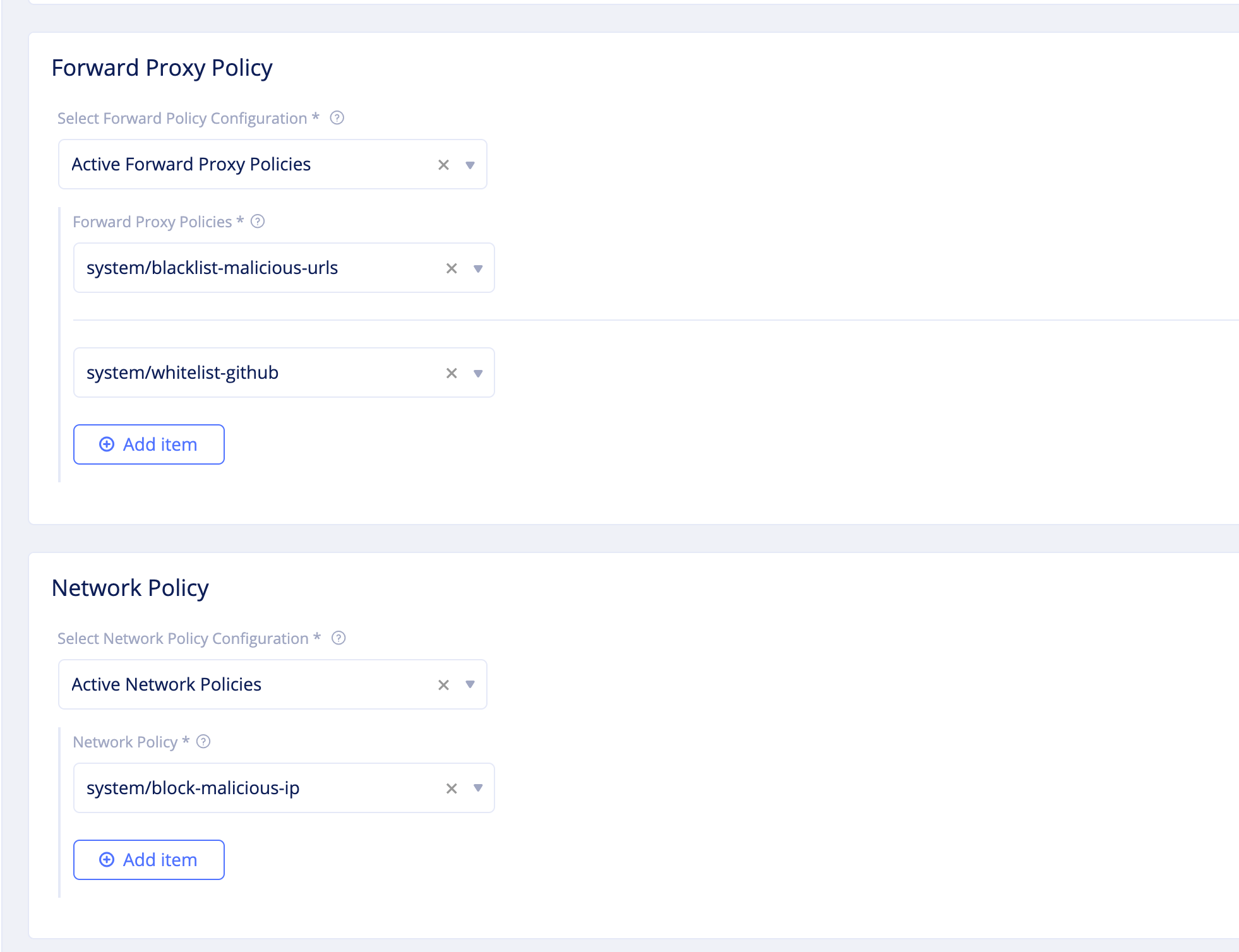 Figure: Network Firewall Configuration