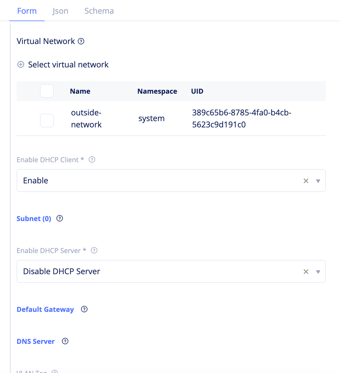 Figure: Network Interface Creation