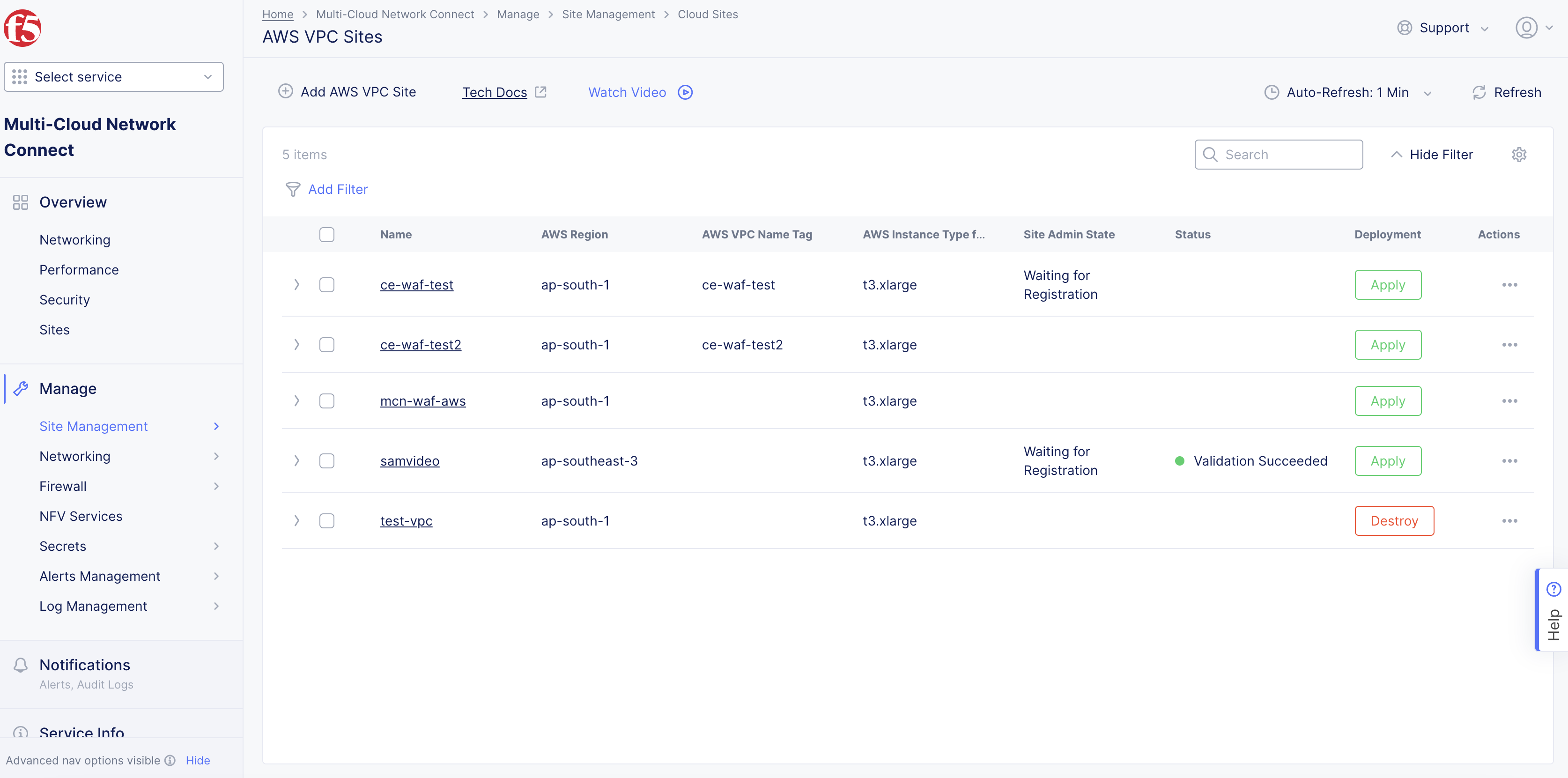 Figure: AWS VPC Object Generated