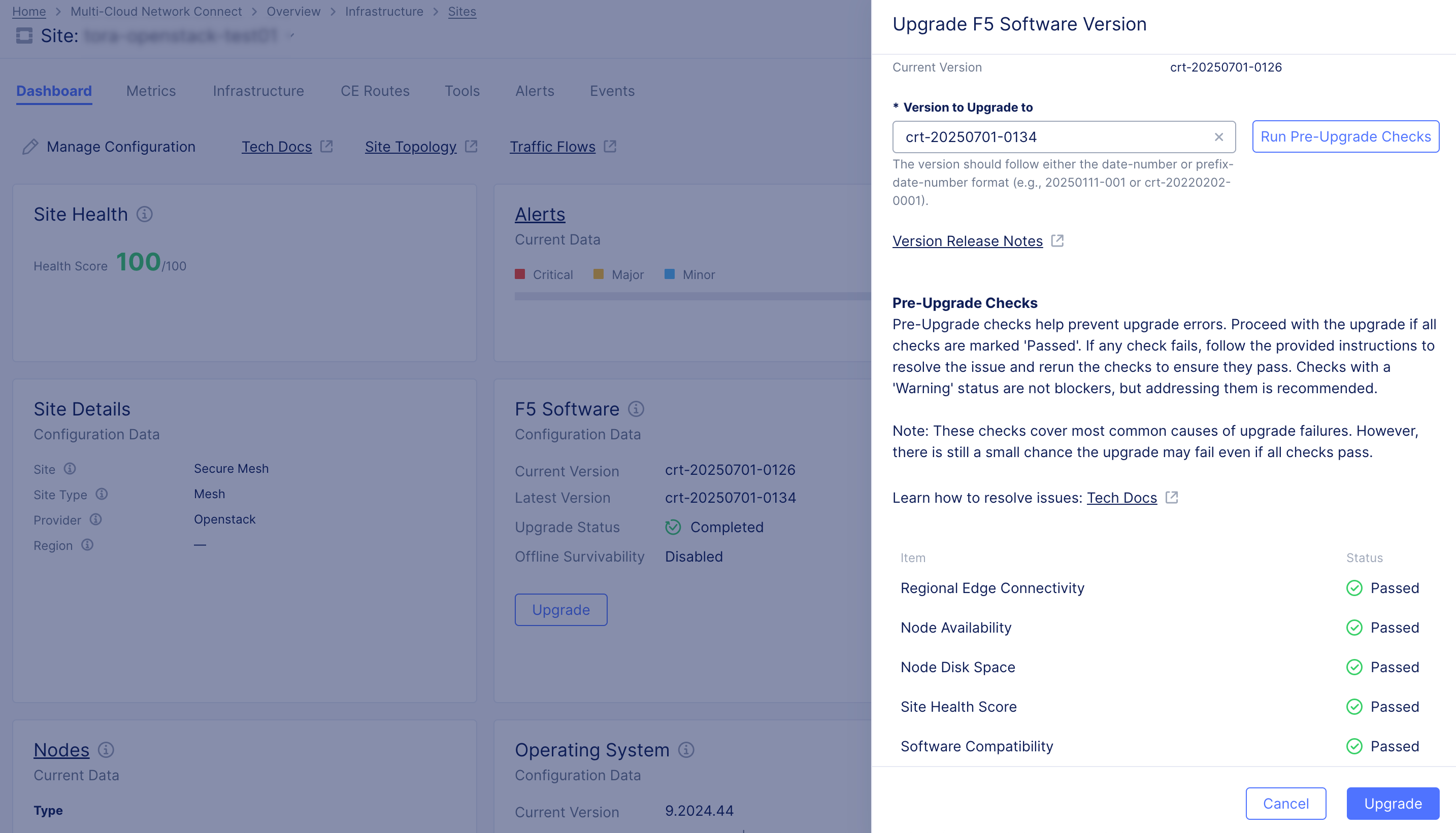 Figure: Upgrade Checks Complete and Passed