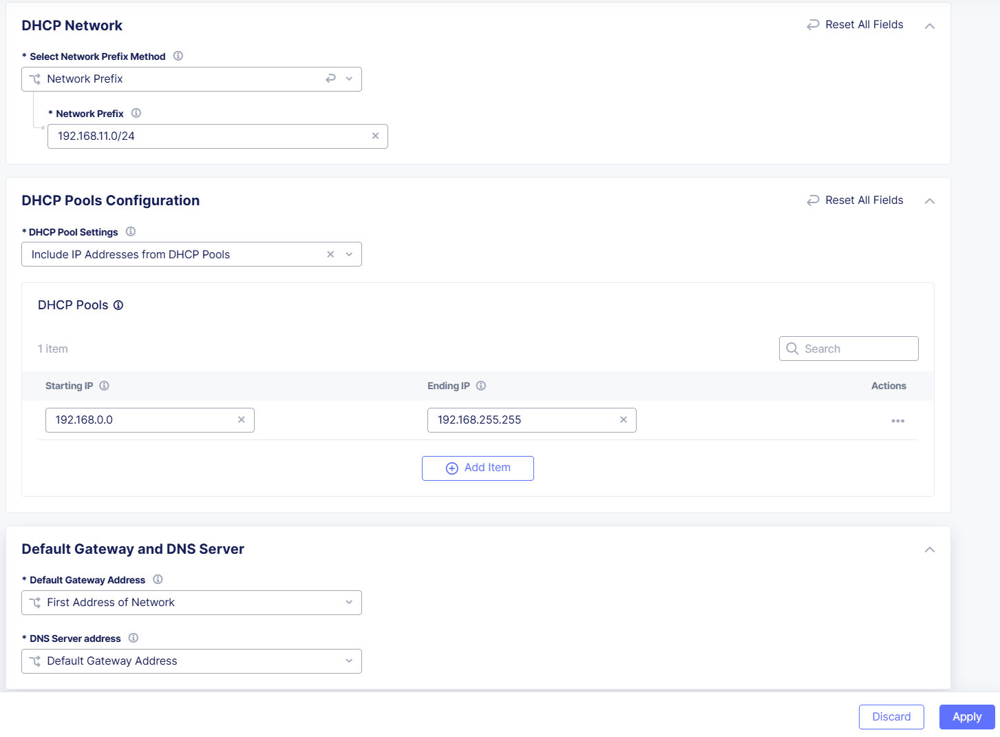 Figure: DHCP Server Configuration