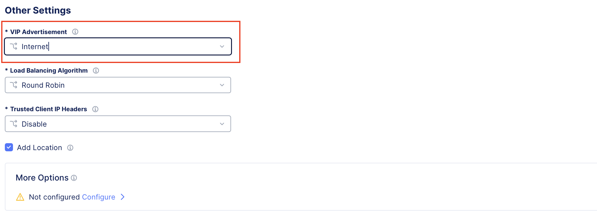 Figure: Configure Load Balancer