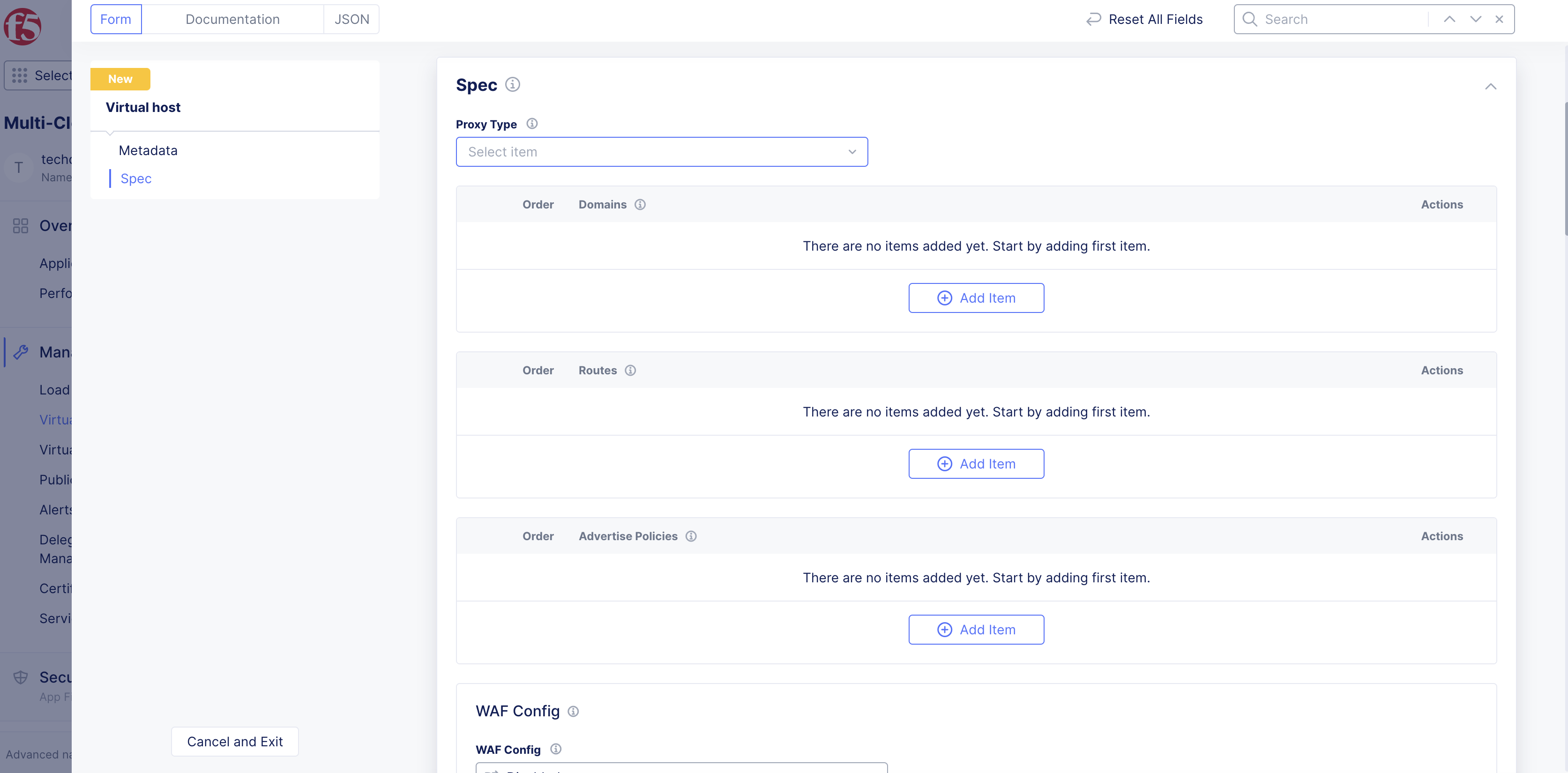 Figure: Proxy Type Options