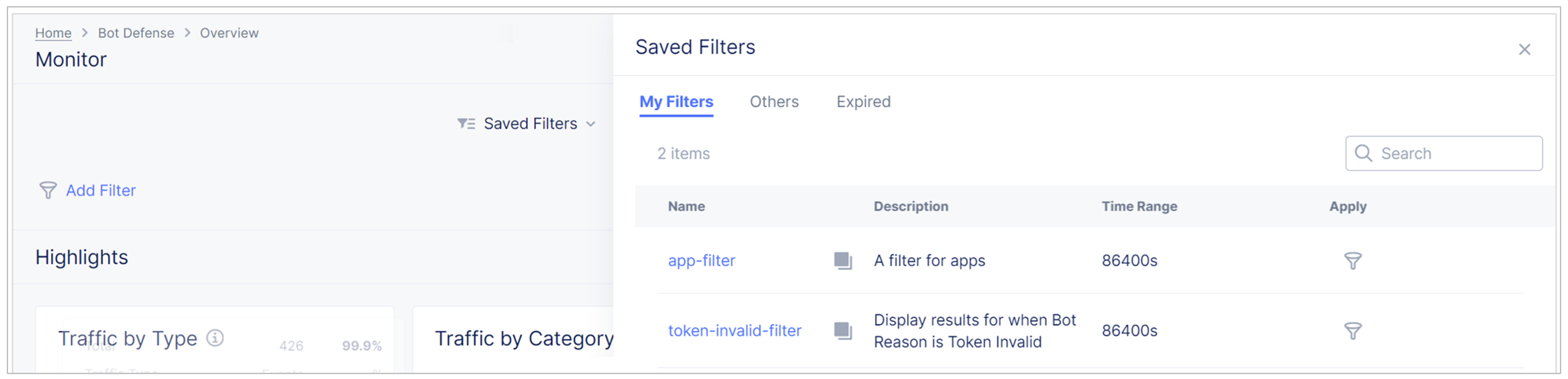 Figure: View other users' filters
